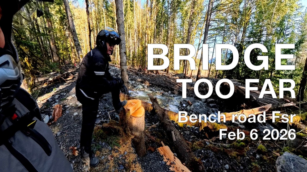 Bridge damage Bench Road FSR Chipmunk rd FSR FEB 6 2026. Dual Sport CRF300L,CRF250 Rally. Sunny day.
