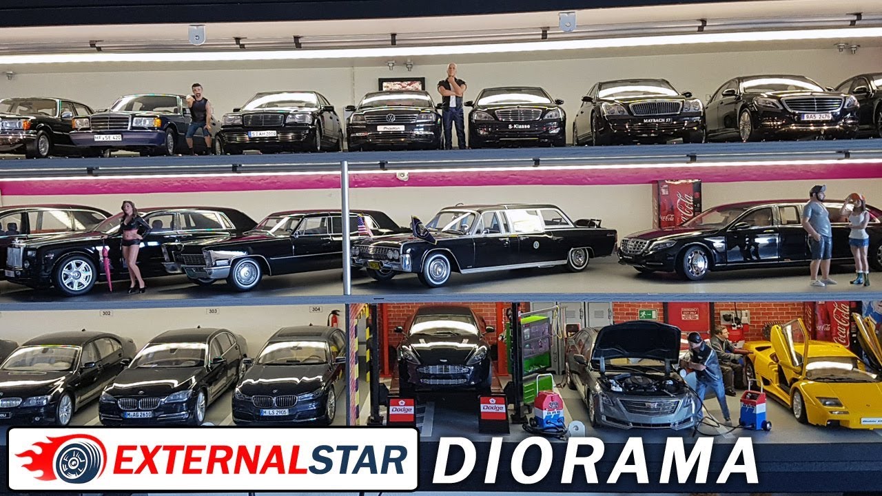 Update of my 1:18 die-cast garage diorama as of April 2019