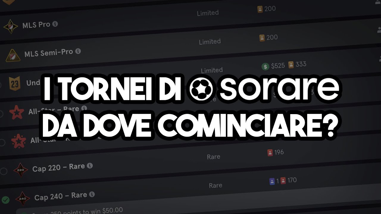 #2 -  i tornei giocabili su SORARE, da dove iniziare?