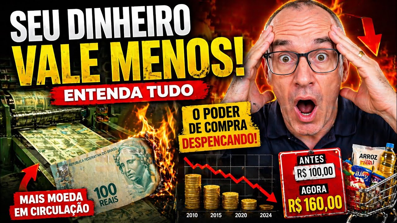 SEU DINHEIRO VALE MENOS - ENTENDA TUDO EM 2 MINUTOS #dinheiro 