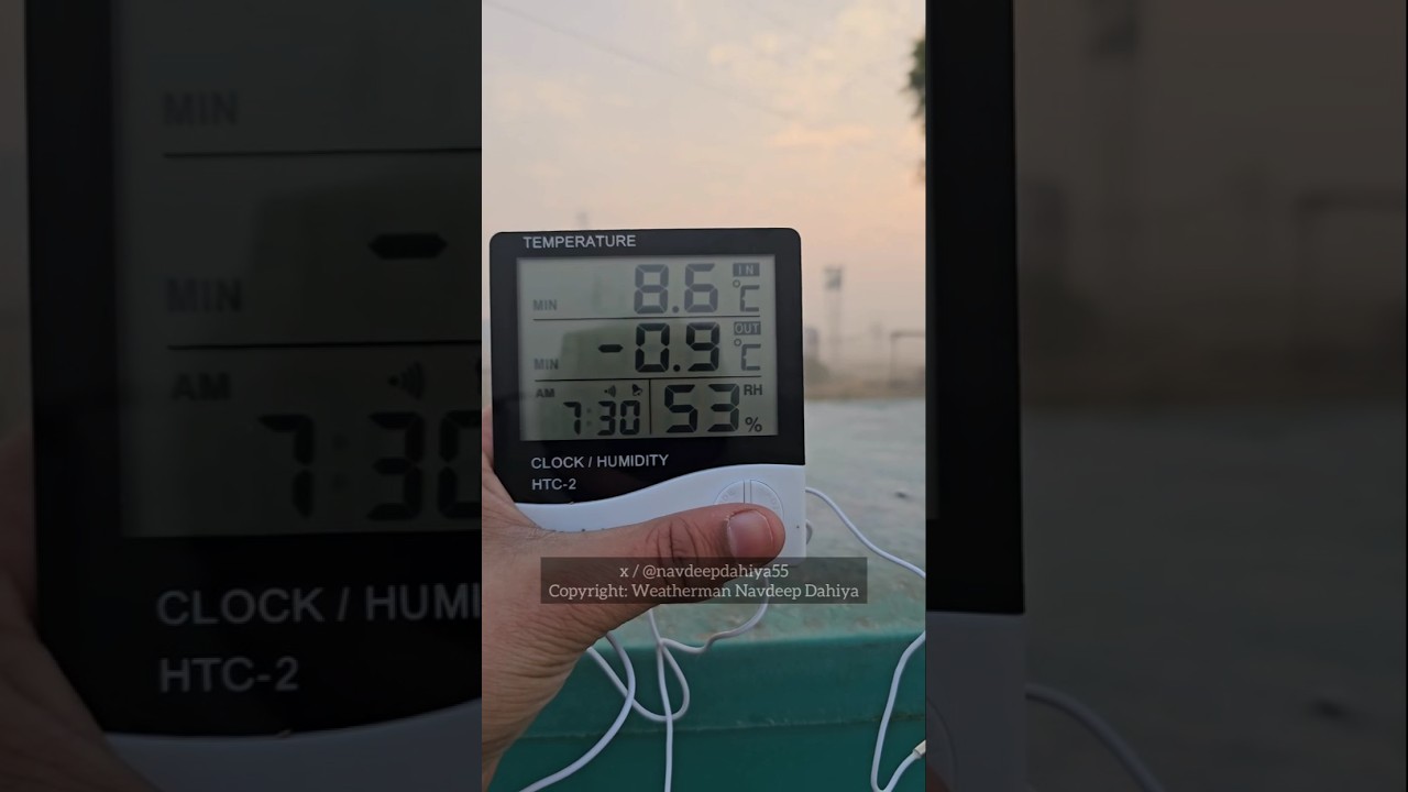Massive ground frost and Ice in #Gurgaon #Haryana. Sub-zero temperature (-0.9&deg;c)