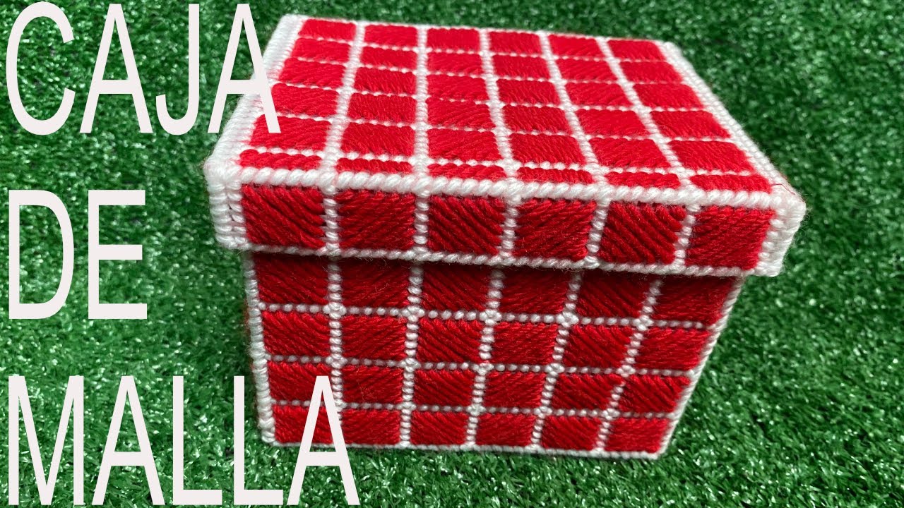 COMO HACER UNA CAJA DE MALLA  DE PLÁSTICO 🎁♻️