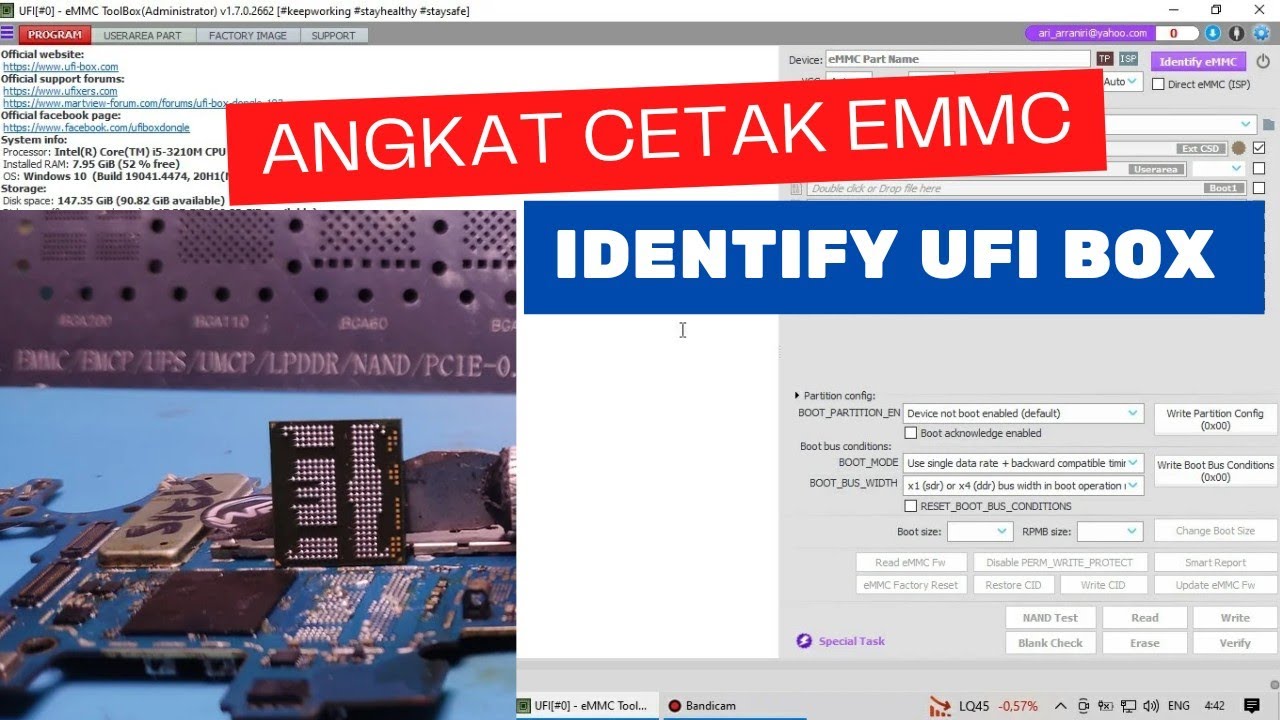 Angkat Cetak EMMC dan Identify UFi Box