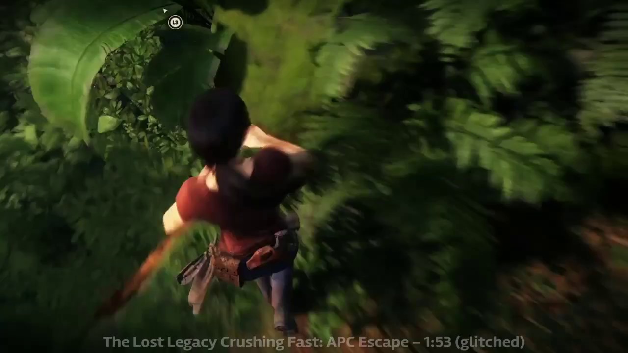 Uncharted: The Lost Legacy Crushing Fast - APC Escape in 1:53 (glitched, no enemies)