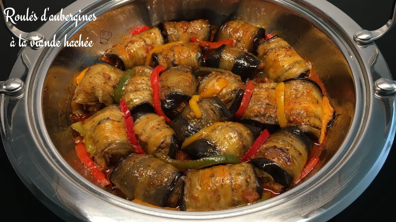 ROULÉS D'AUBERGINES À LA VIANDE HACHÉE