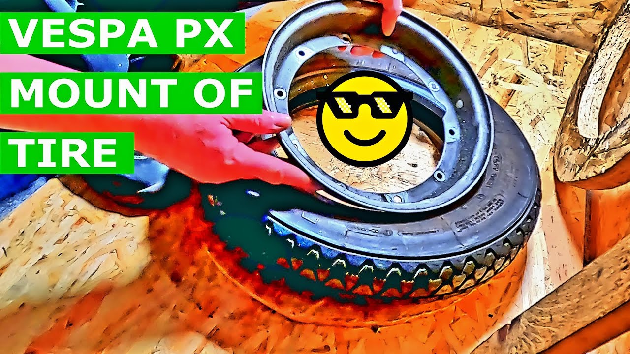Как я устанавливаю новую шину на старый диск для Vespa PX 👀😎