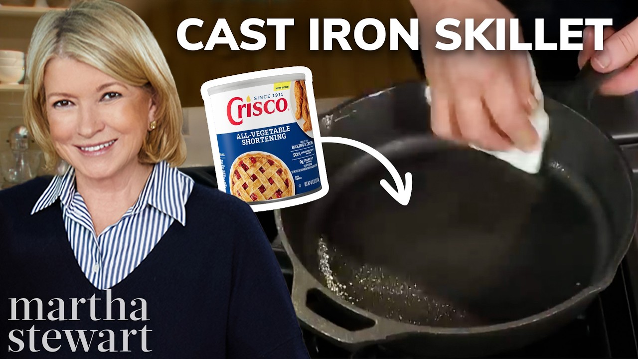 How to Clean and Season a Cast Iron Skillet | Martha Stewart Kitchen Tips