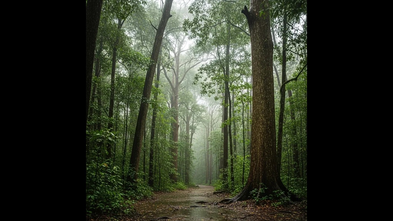 Ad Free, Black screen - Heavy rain forest ambience 8 hours