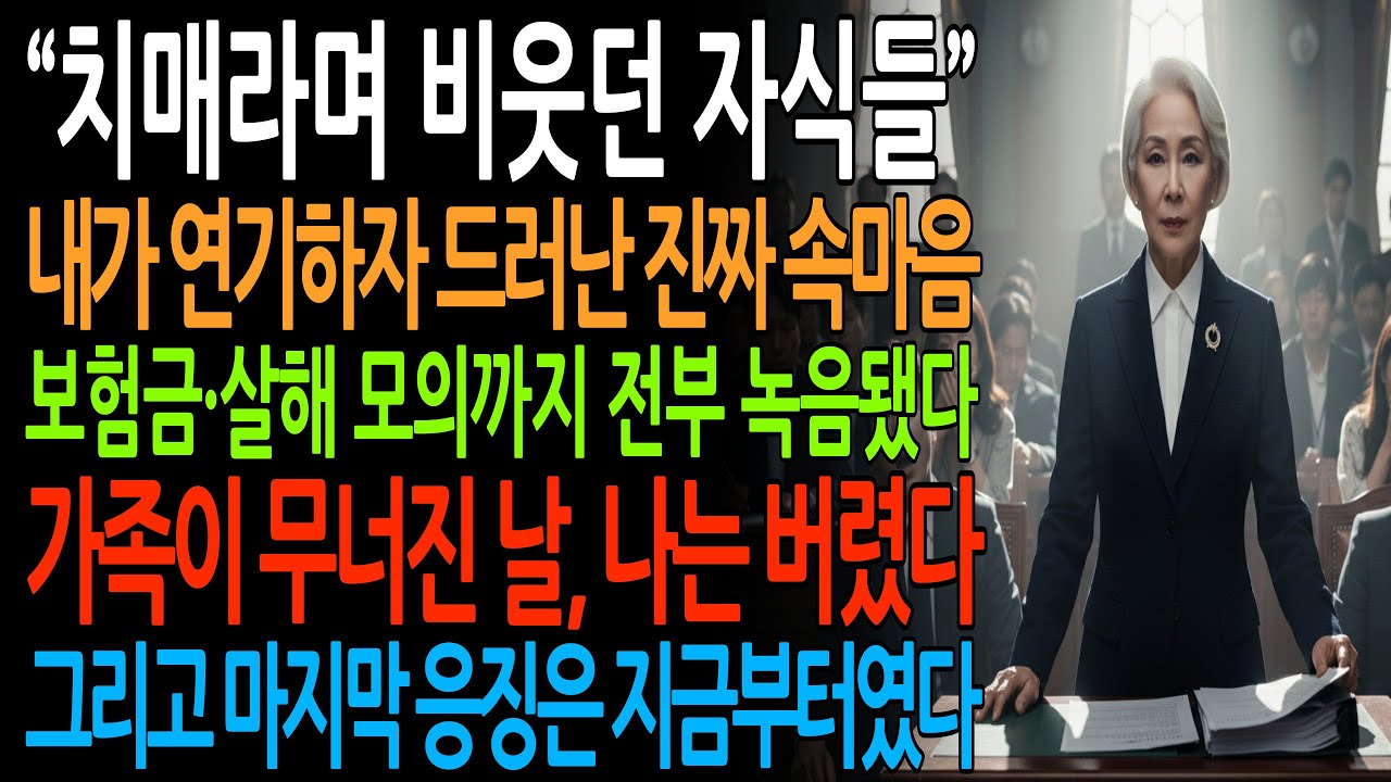 🎧 치매 연기했더니… 자식들의 ‘진짜 속마음’이 모두 드러났습니다