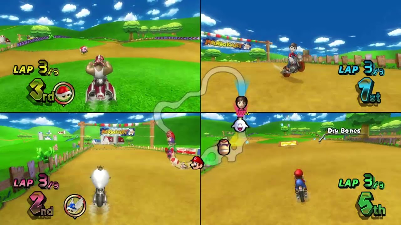 Mario Kart Wii ✦ 4 Players #614 Mushroom Cup 150cc