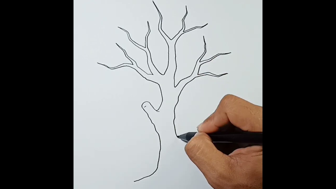How to draw Dry Tree #shorts #drytree #deadtree #easydrawing
