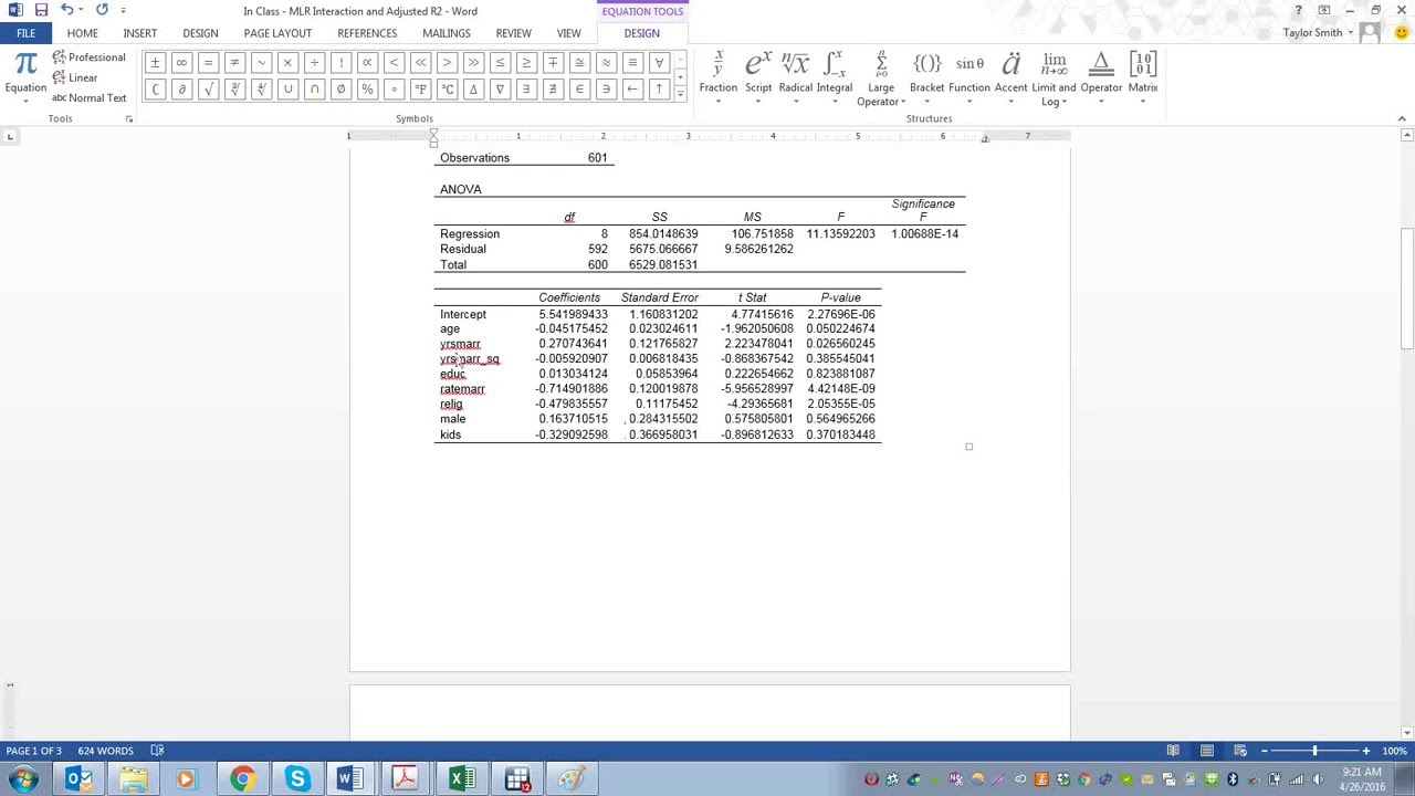 Quadratic Terms, Dummy Variables, Interaction Terms