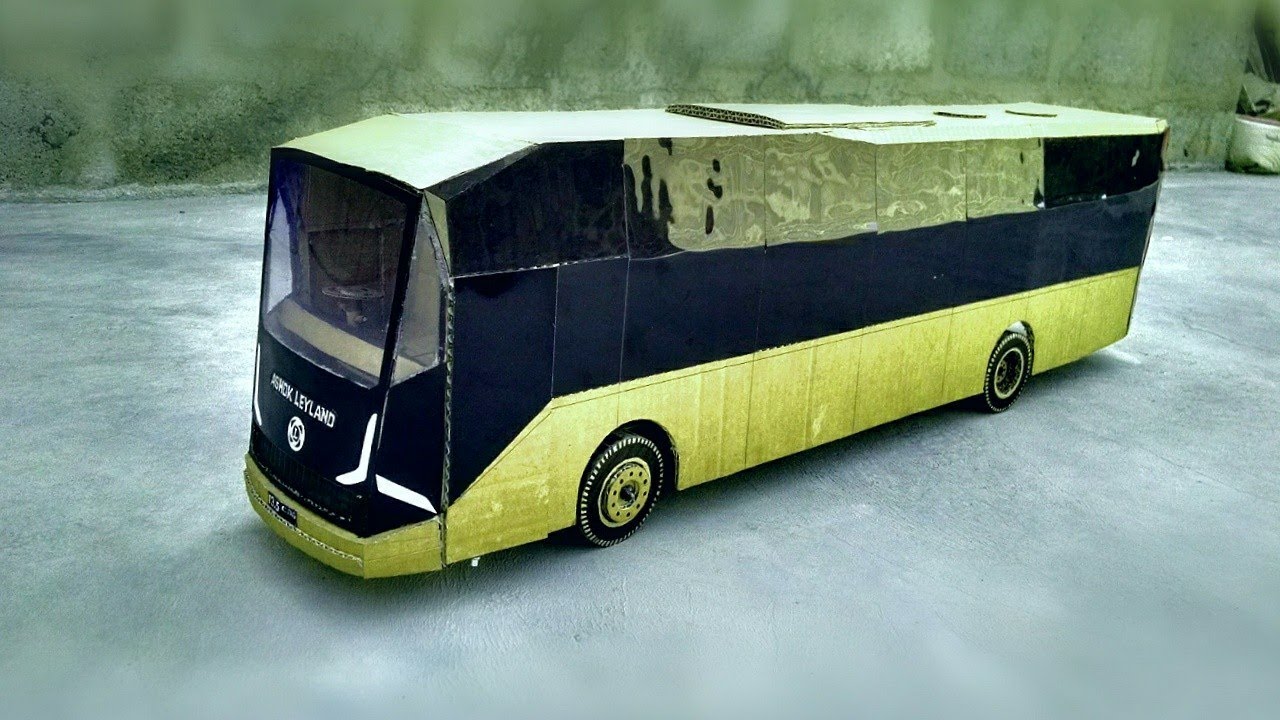 How To Make RC Ashok Leyland 13.5 meter Sleeper CNG Bus from cardboard at home