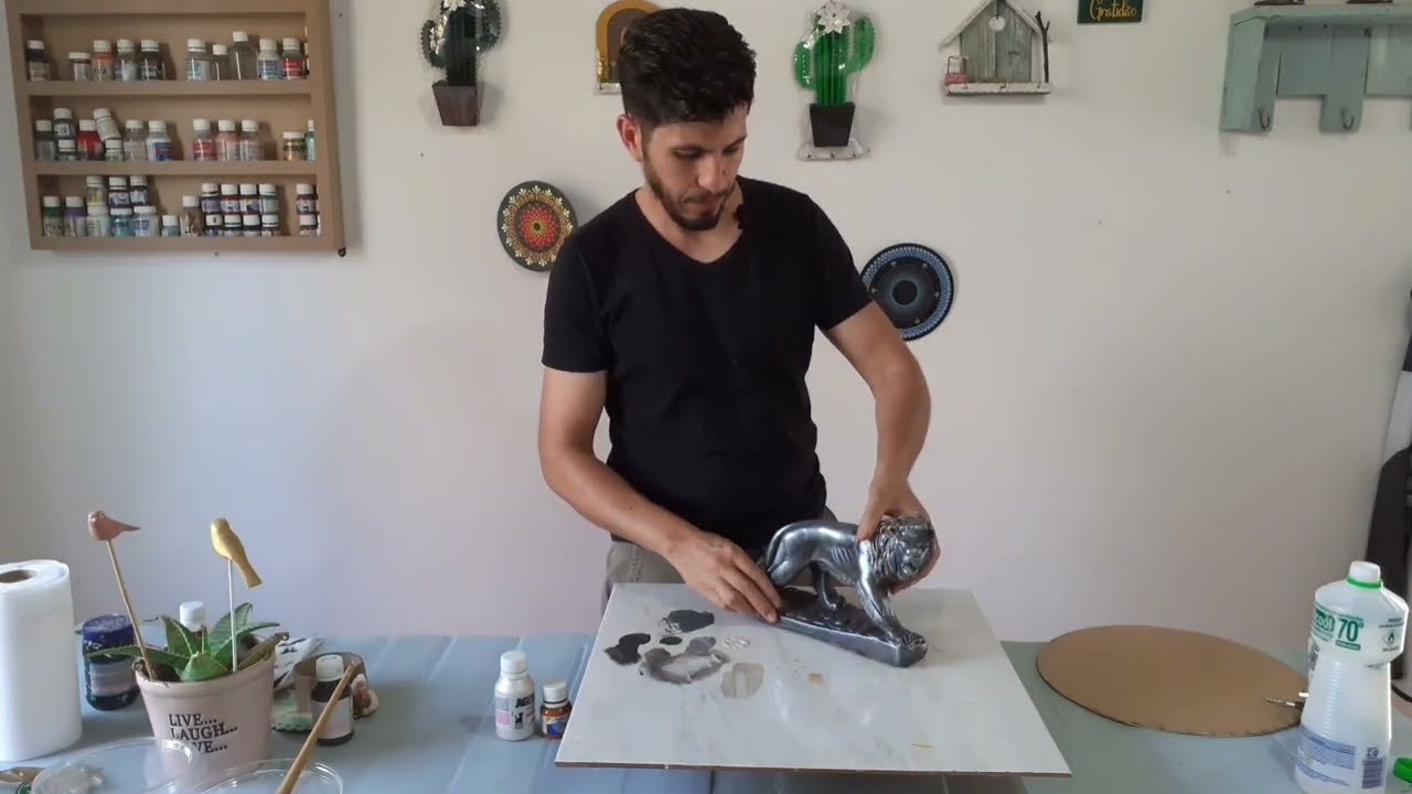 Como Pintar Gesso - Imitação de Ferro - DIY - Mauro Tavares
