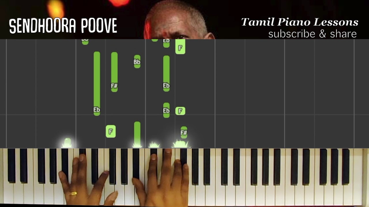 16 vayadhinile - Senthoora Poove |  Piano/Keyboard Notes With Chords |  Tutorial Synthesia