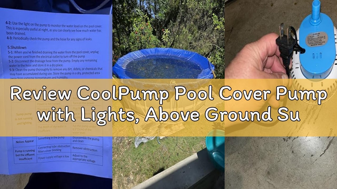 Review CoolPump Pool Cover Pump with Lights, Above Ground Sump Pump Submersible, Sump Pumps for Pool