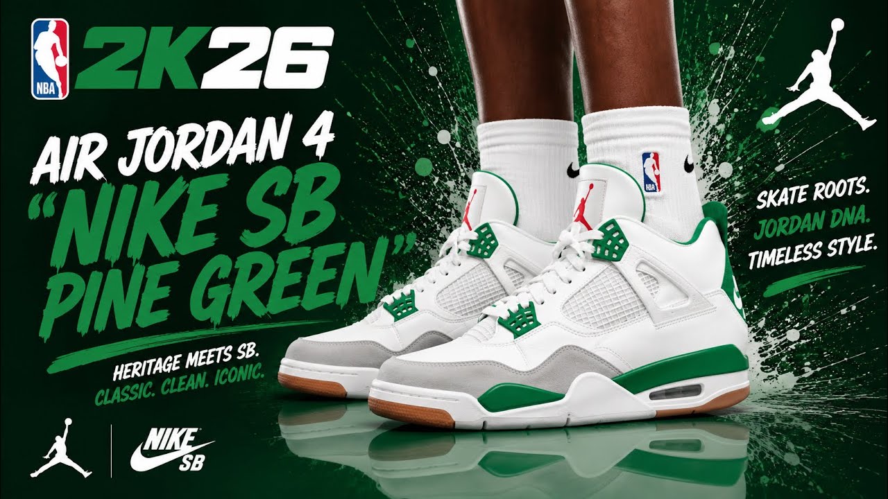 NBA 2K26 Shoe Creator - Air Jordan 4 x SB "Pine Green"