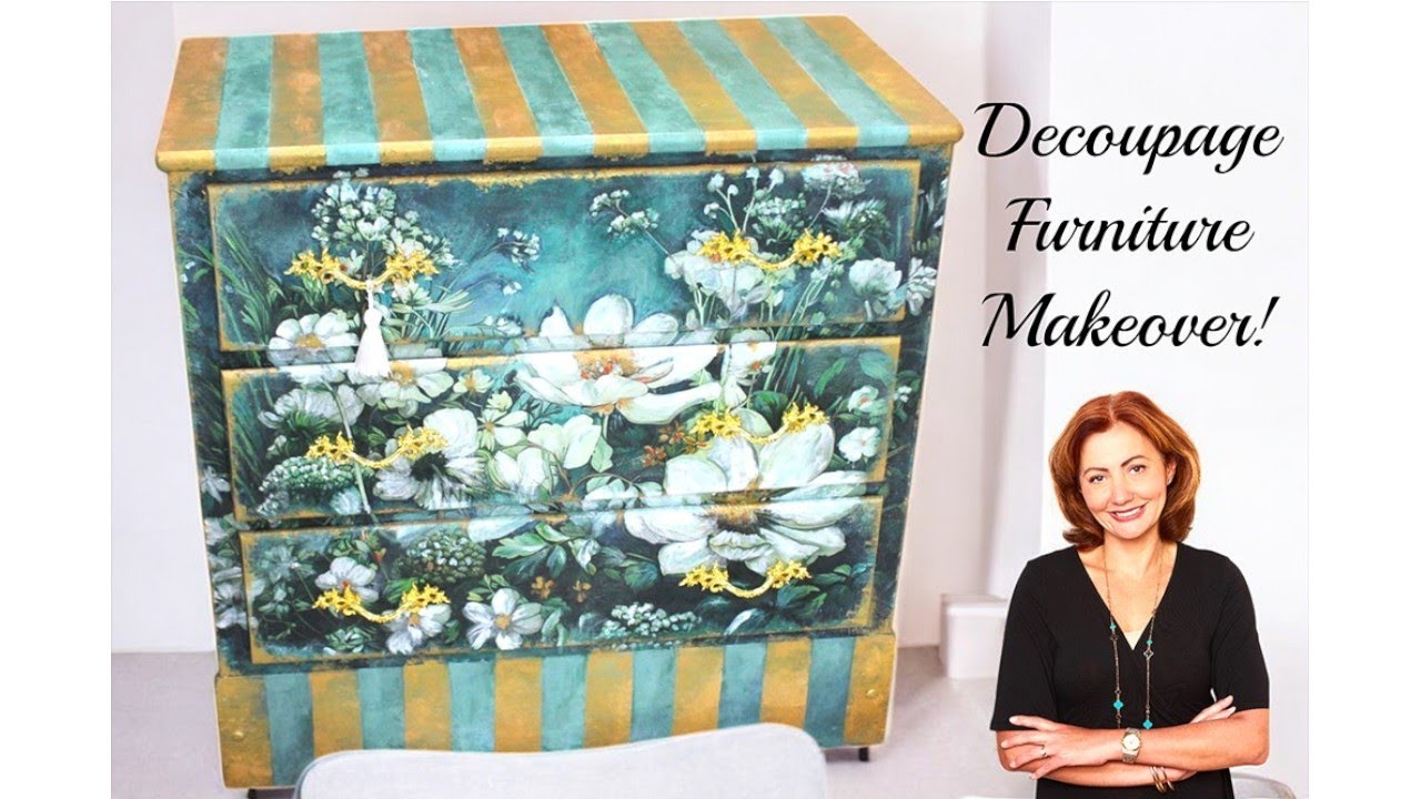 Decoupage Furniture Tutorial for Extreme Furniture Makeover #redesignwithprima #diy #decoration #art