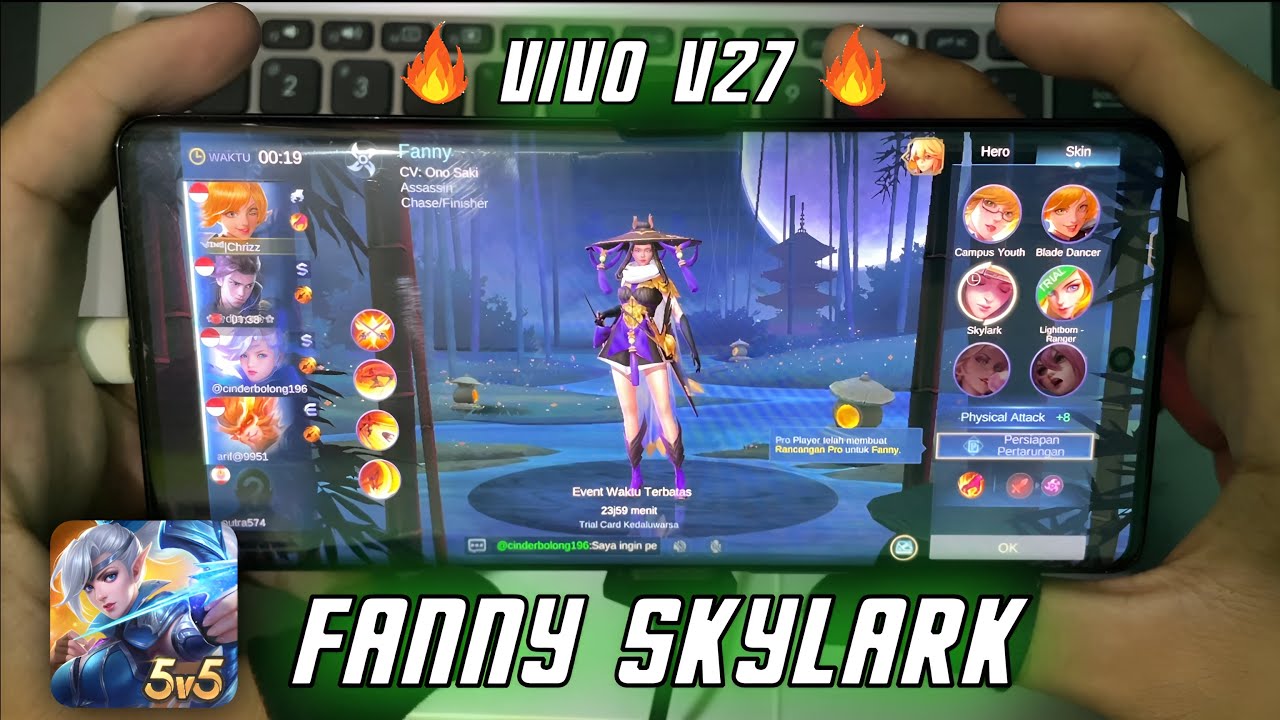 Fanny Test on Vivo V27 Mobile Legends