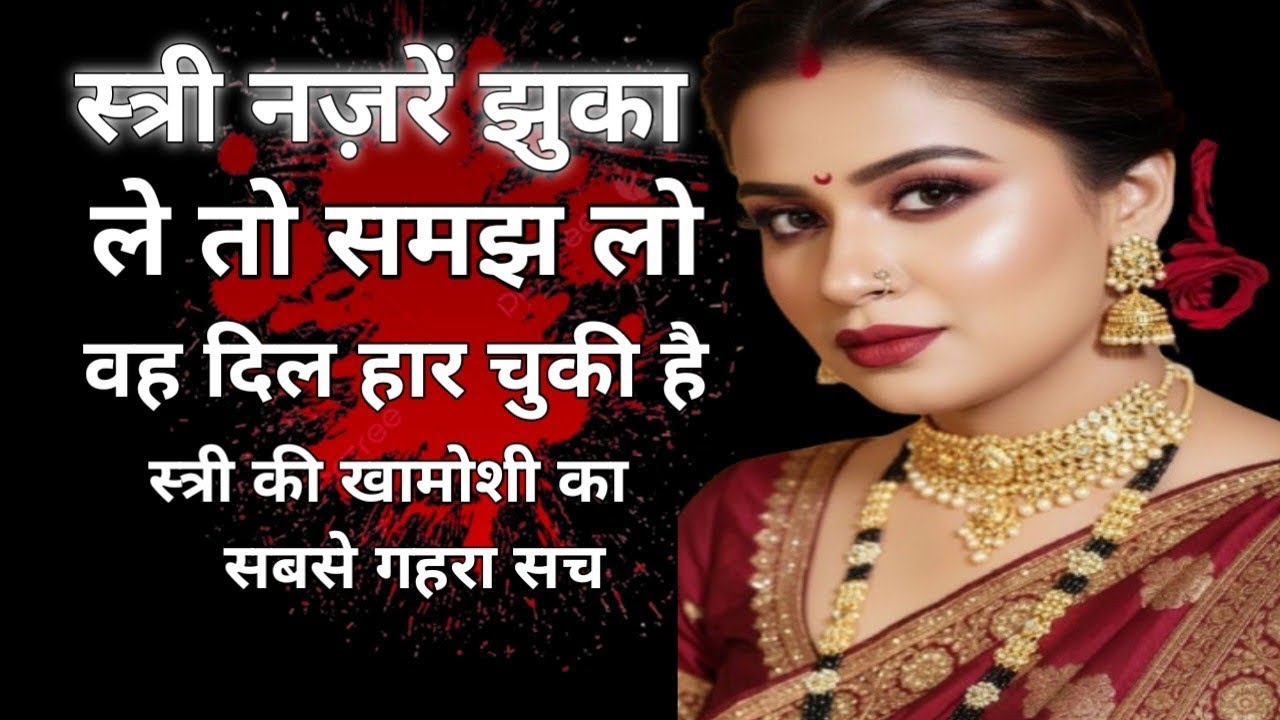 स्त्री नज़रें झुका ले तो समझ लो — वह दिल हार चुकी है | स्त्री की खामोशी का सबसे गहरा सच