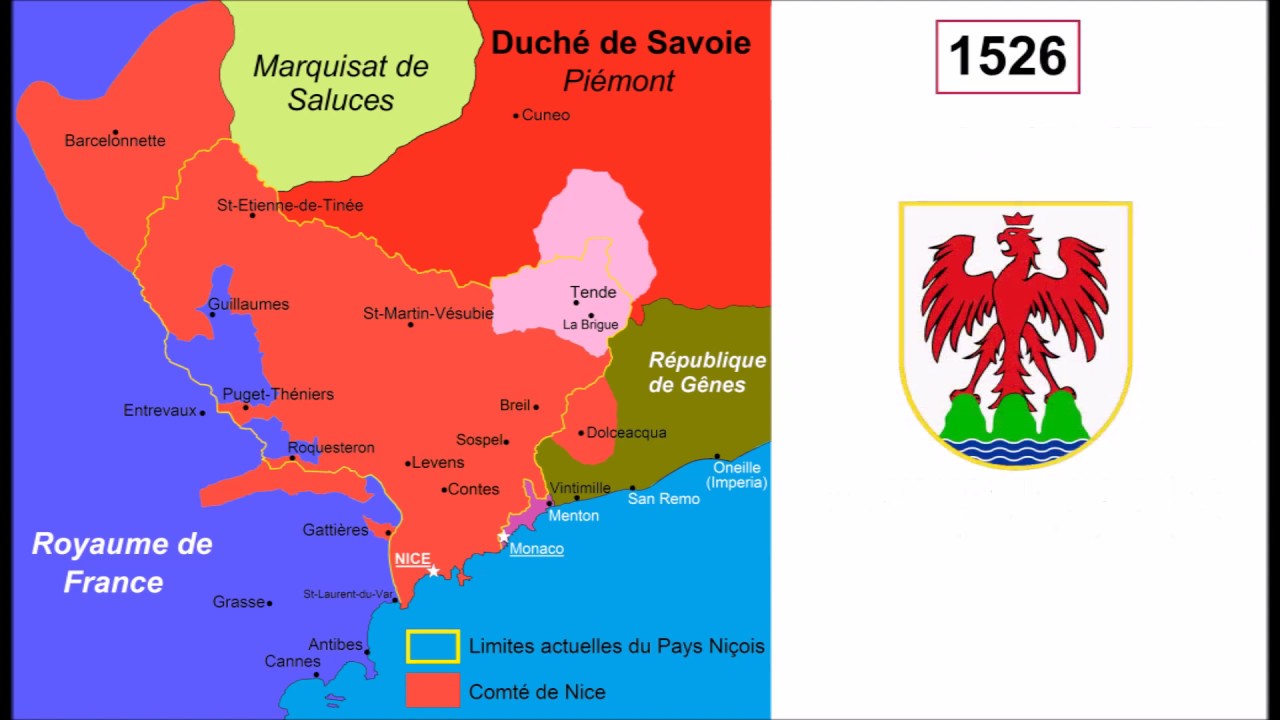 Evolution territoriale du Comté de Nice 1388 à 1947