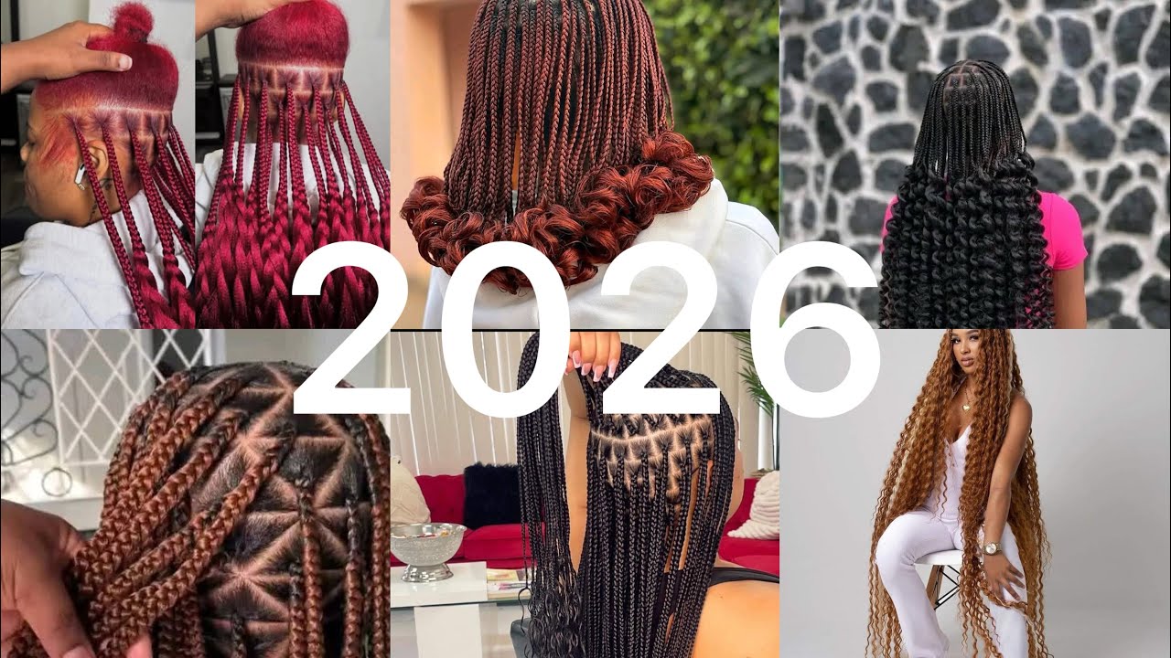 2026 KNOTLESS BOX BRAID HAIRSTYLES/FRENCH CURLS HAIRSTYLES/BOHO KNOTLESS BRAID HAIRSTYLES #VIRAL 