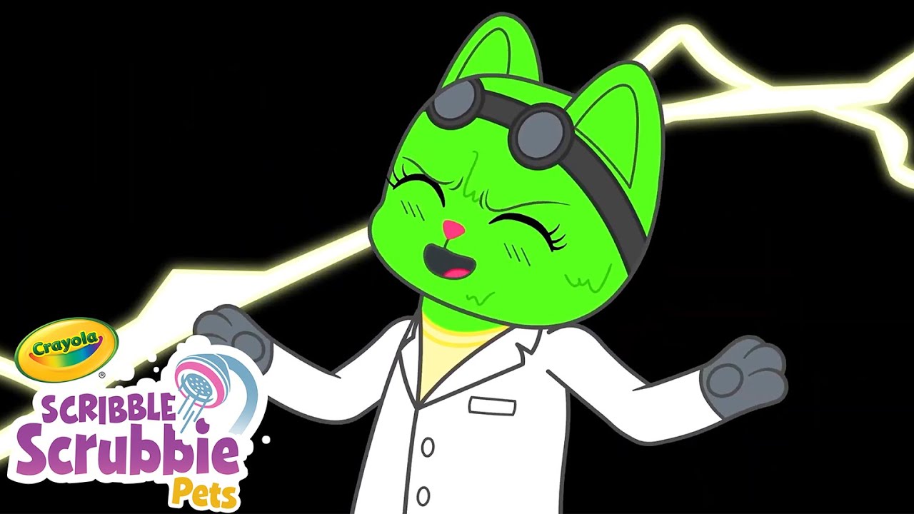 The Spooky Scientist!! | Crayola Scribble Scrubbie | Funny Cartoons for Kids