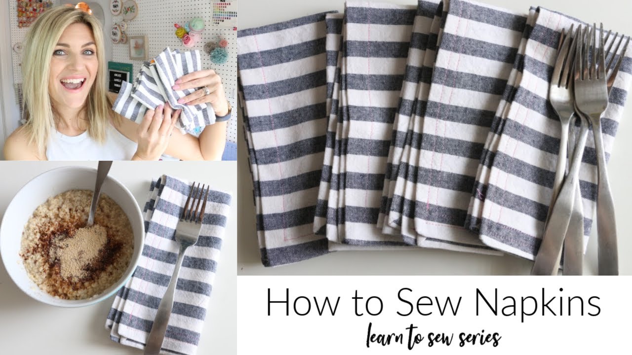 How to Sew Napkins with Mitered Corners - Learn to Sew Series