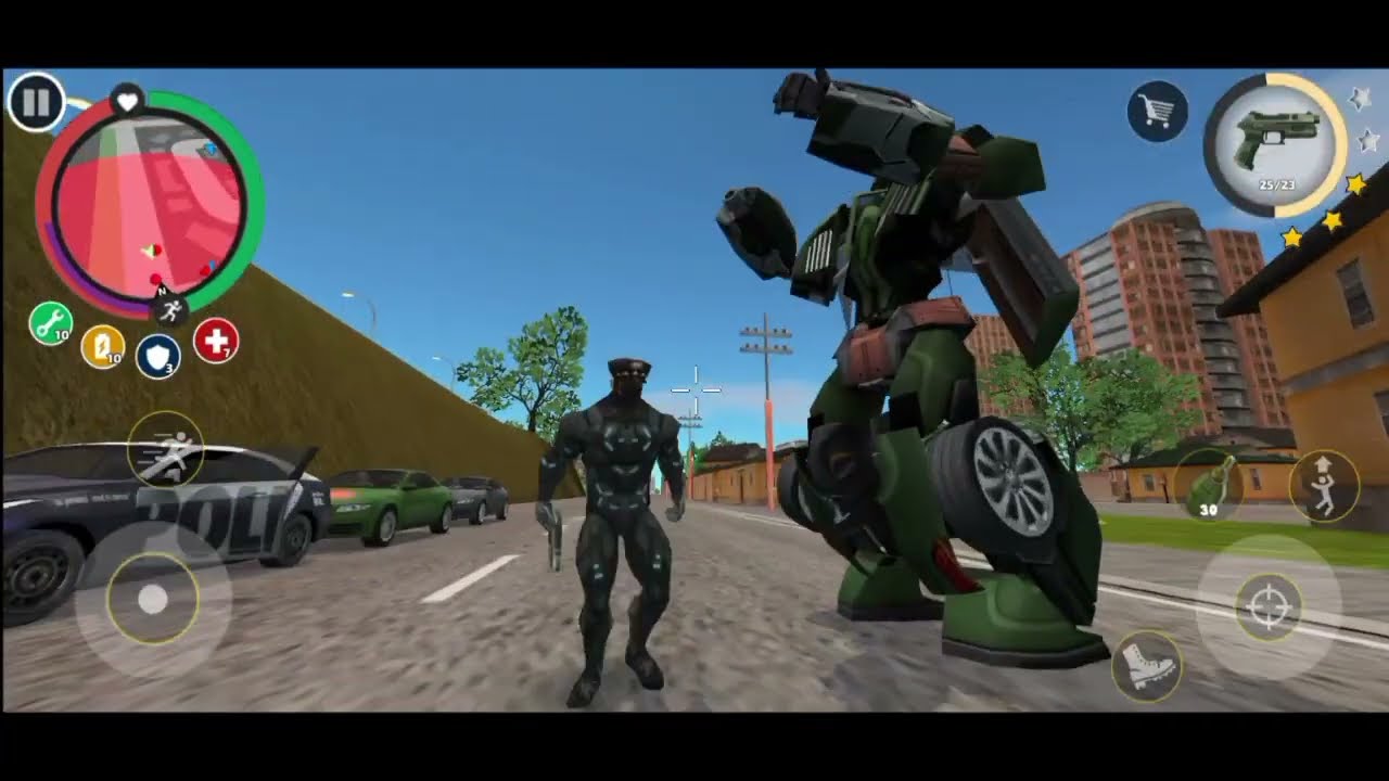 New Update Police Green Transformer Car Buy Rope Hero | Rope Hero:Vice Town