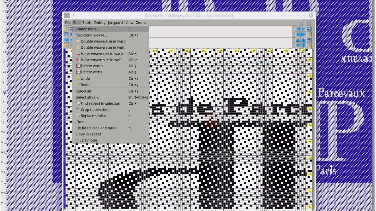 How to fix jacquard satin counterpoints with textile CAD software?