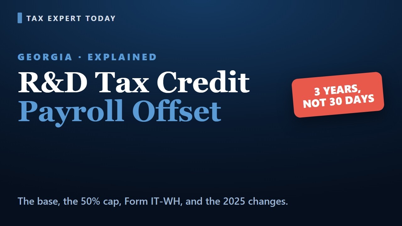 Georgia R&D Tax Credit 2026: How the Payroll Offset Works