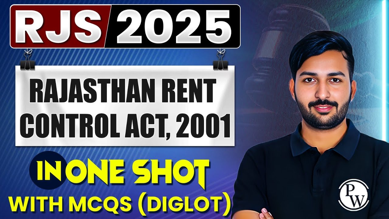 Rajasthan Rent Control Act 2001 (One Shot) 🔥| Minor Law | RJS Prelims 2025 | Judiciary By PW
