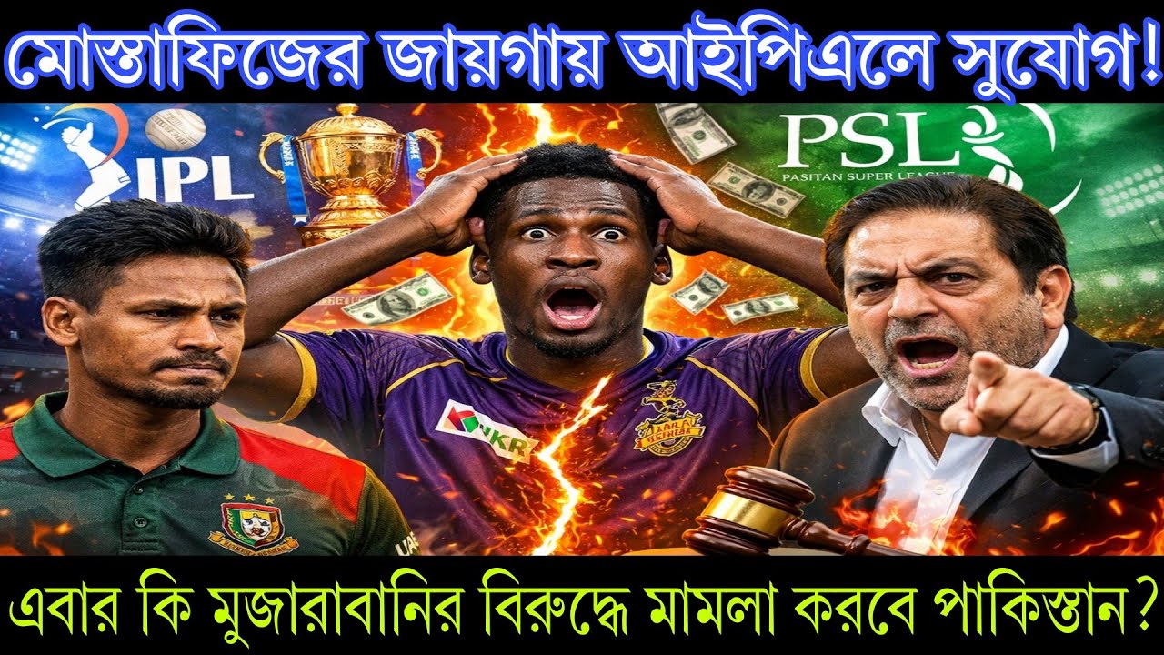 মোস্তাফিজের জায়গায় আইপিএলে সুযোগ! এবার কি মুজারাবানির বিরুদ্ধে মামলা করবে পাকিস্তান?