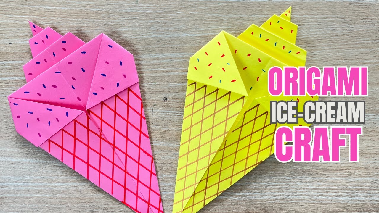 Step By Step Origami Paper ICE-CREAM – Fun & Easy Craft Idea For Kids