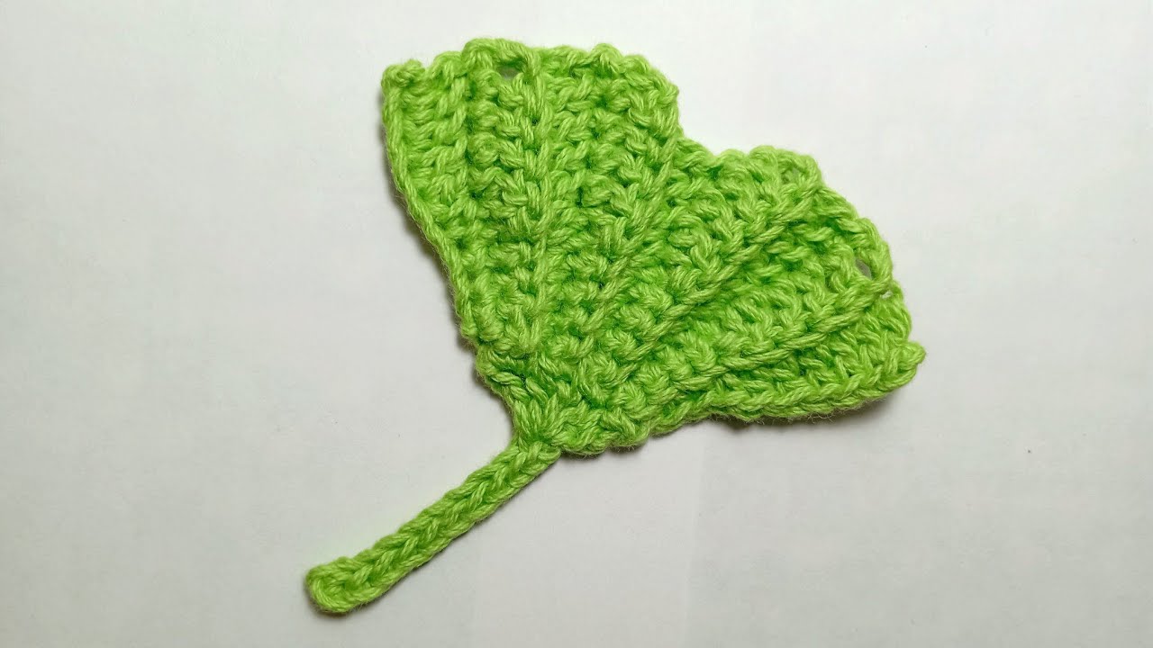 DIY Ginkgo Leaf u Hoja de Ginkgo tejida a crochet #apliquescrochet