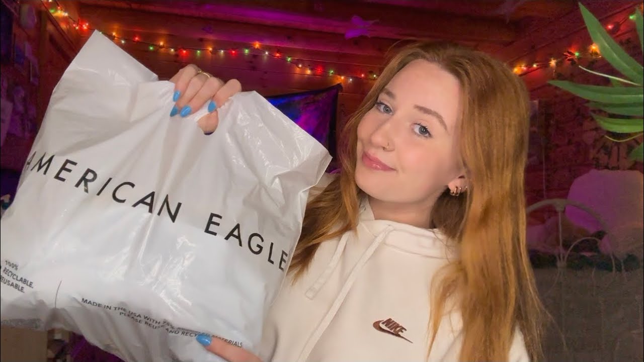 ASMR clothing haul | aerie, lulu, altard, + more! ✨