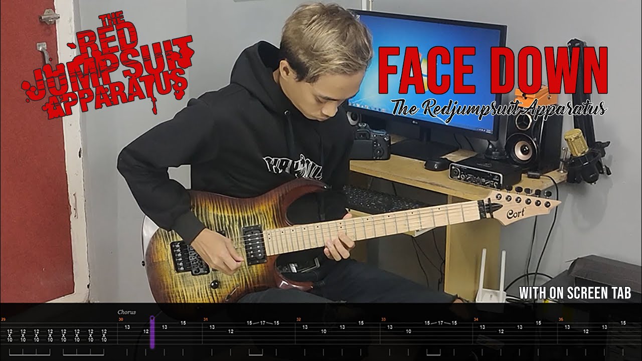 Face Down - The Red Jumpsuit Apparatus Guitar Cover (On Screen Tab)
