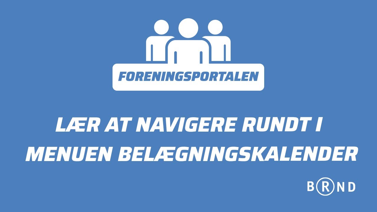 Navigering af menuen Belægningskalender | Foreningsportalen