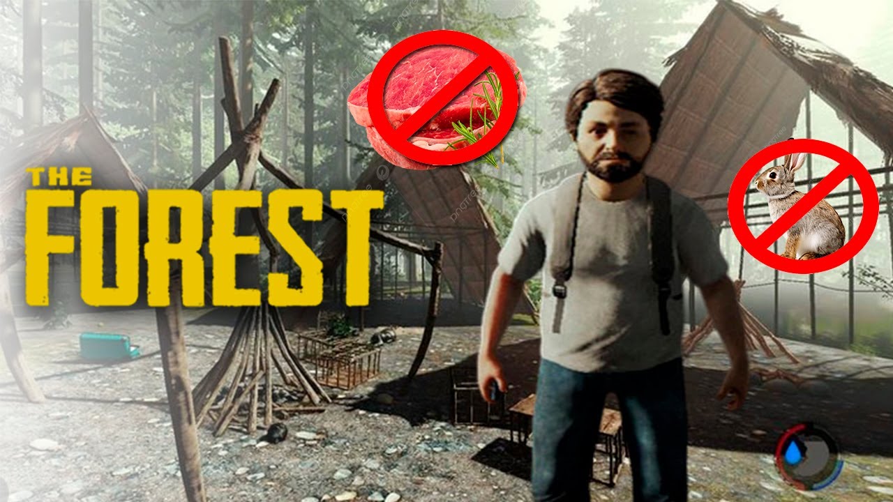 Me paso THE FOREST en modo VEGANO (Sin comer Carne) | Obteniendo logros de STEAM en #theforest