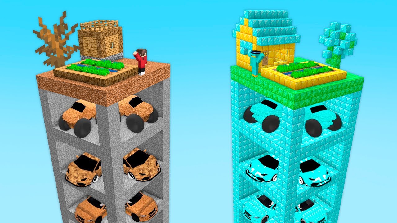 GARAJE de NOOB vs PRO en UN SOLO CHUNK