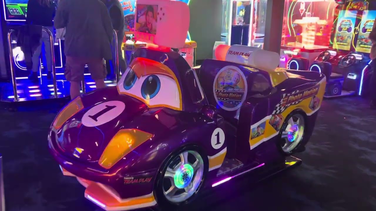 Team play inc. 2023 photo motion kiddie ride at Gametime lanes and Entertainment (another one)