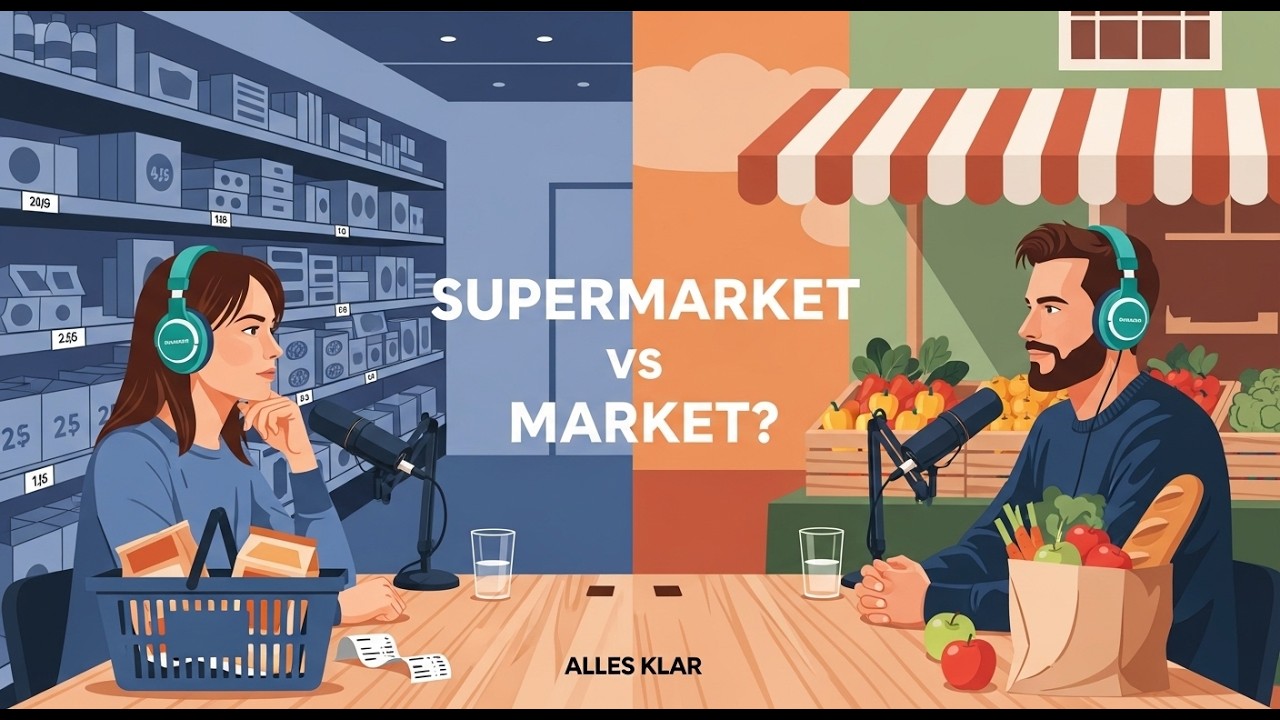 Supermarket vs  Local Market Are You Wasting Your Money? 💸🍎 | ALLES KLAR Podcast A1 A2