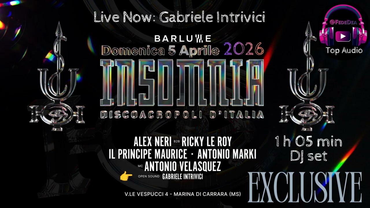 Esclusiva INSOMNIA! ⚡️ 5 Aprile 2026! Ricky Le Roy b2b Alex Neri, Antonio Marki, Intrivici, Maurice
