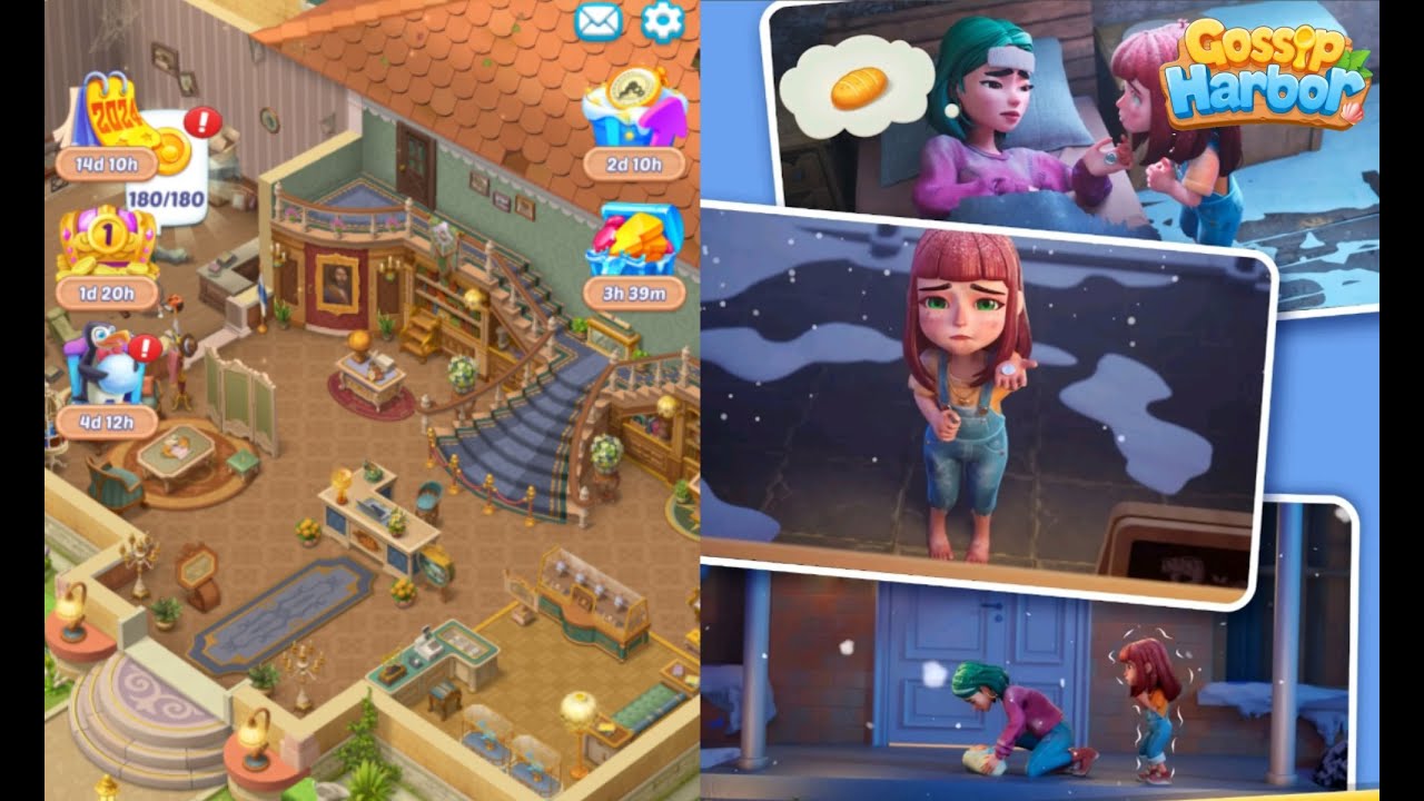 Gossip Harbor : Merge Game /🍰☕️ Day 110  Level 91-92 Part 110 🥖🍞