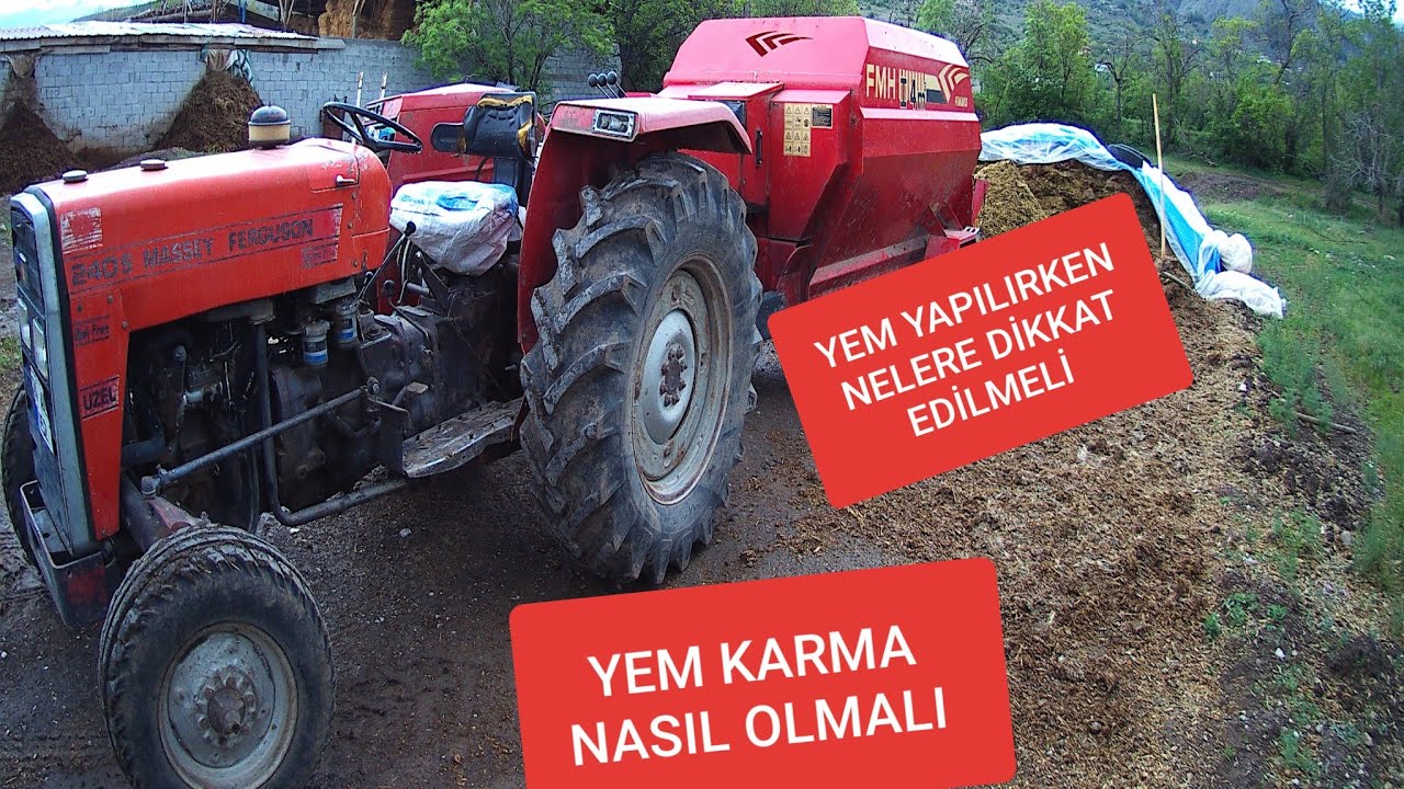 İneklere Yem Yapıyorum. Yem Karma Nasıl Olmalı! Fimaks Yem Karma Makinası ve MF240S /Çiftlik Vlog 4/