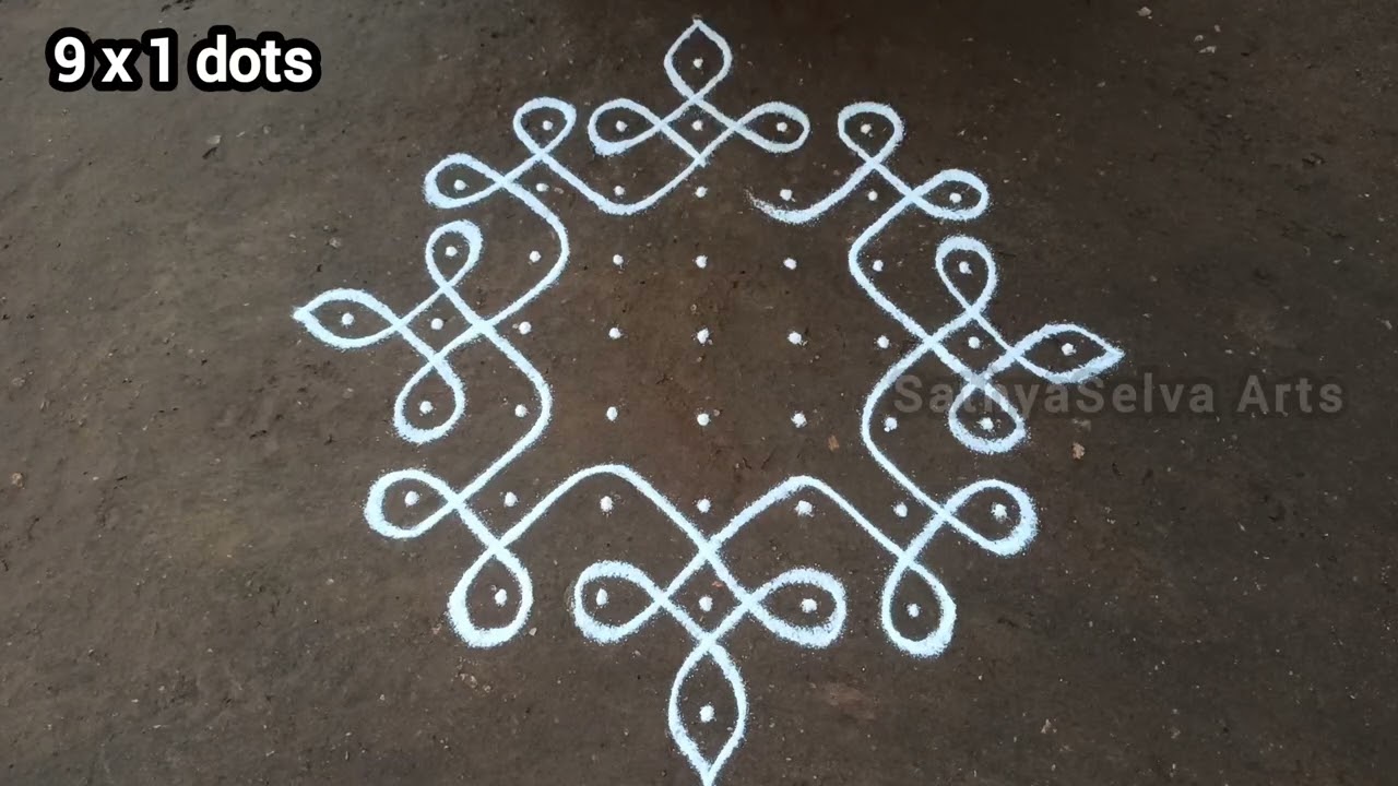 9 dots kambi kolam series episode 41 | traditional beginners sikku kolam tutorial | SathyaSelva Arts