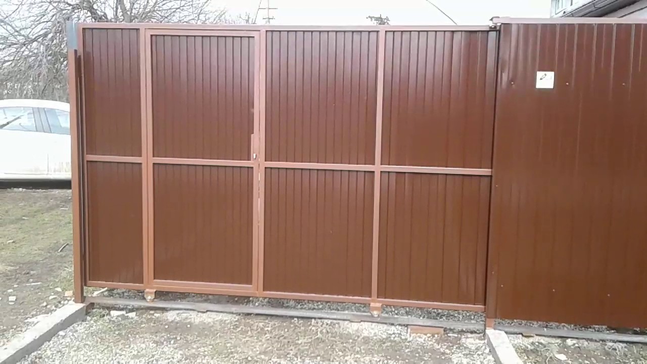 Откатные ворота. Бюджетный вариант