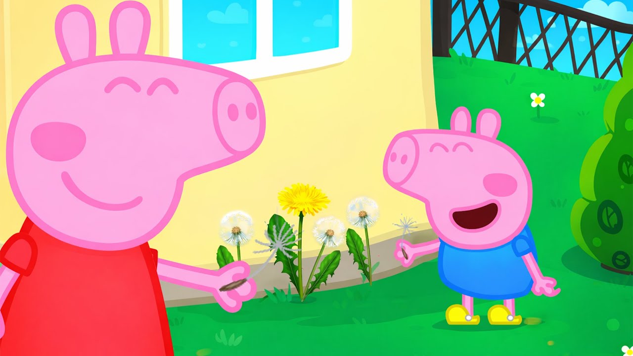 Peppa Pig and the Magical Dandelion 🌬️🌼 A Windy Adventure | Funny Peppa Pig Animation