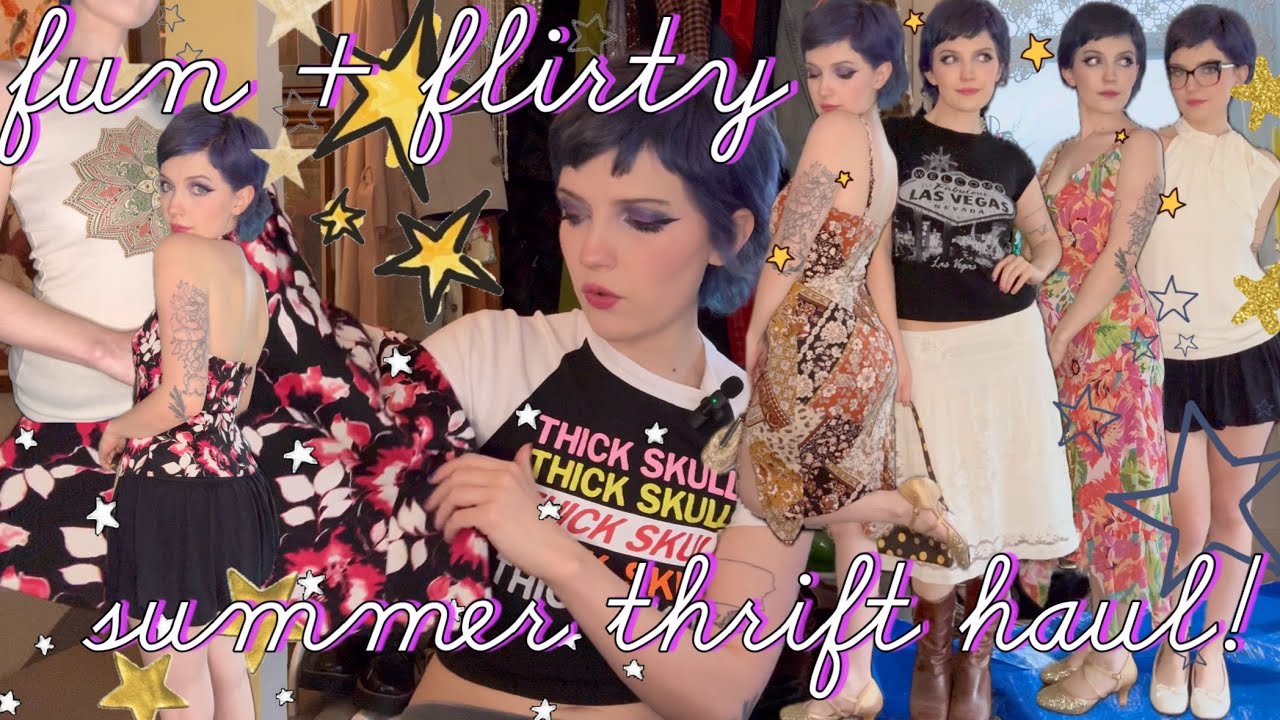 fun + flirty summer THRIFT HAUL 🌻🍓🌞 | 90s, Y2K, Alt, Whimsy, Twee, Fairycore | outfit ideas + inspo