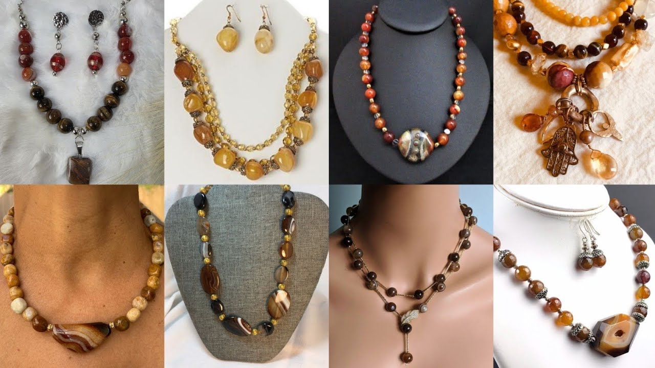 🔥 Golden Brown Agate Necklace Designs – Earthy Luxury & Timeless Elegance 